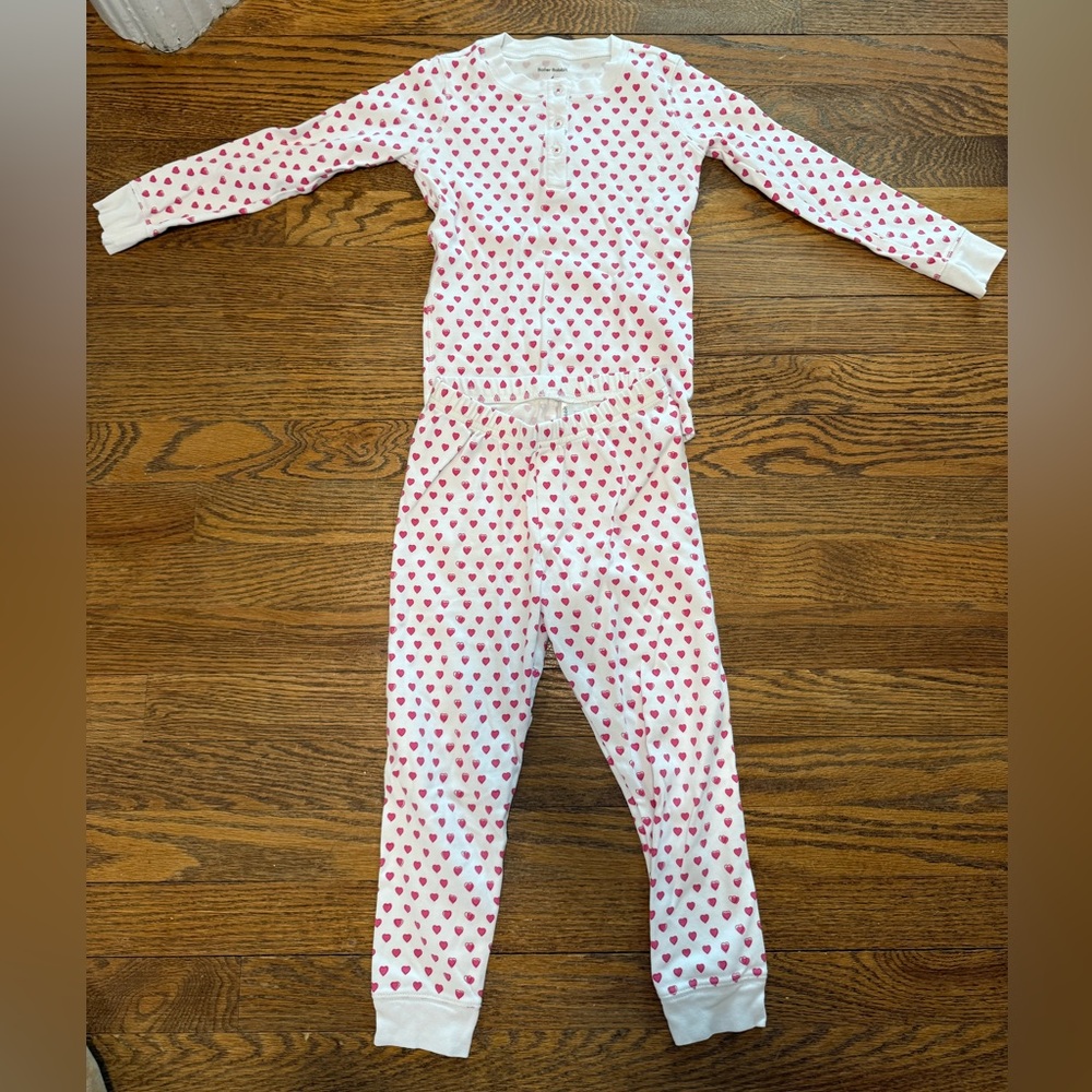 Roller Rabbit Heart Pattern Kids Pajamas - Worn once!